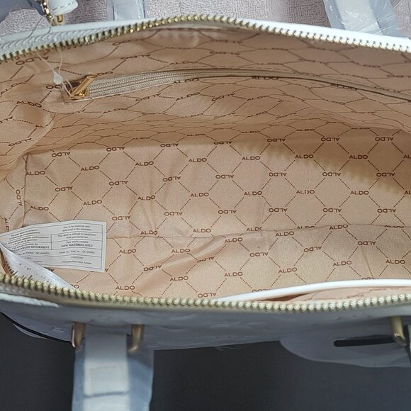 ALDO SACHEL PURSE DETACHABLE STRAP CLEAR WHITE COIN POUCH 2 INTERIOR POCKETS - Picture 7 of 10